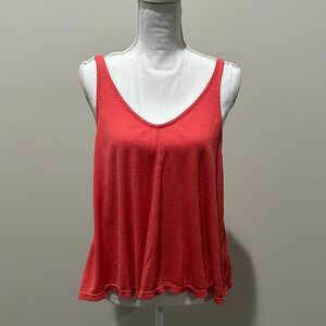 Free People Coral Red Tank Top